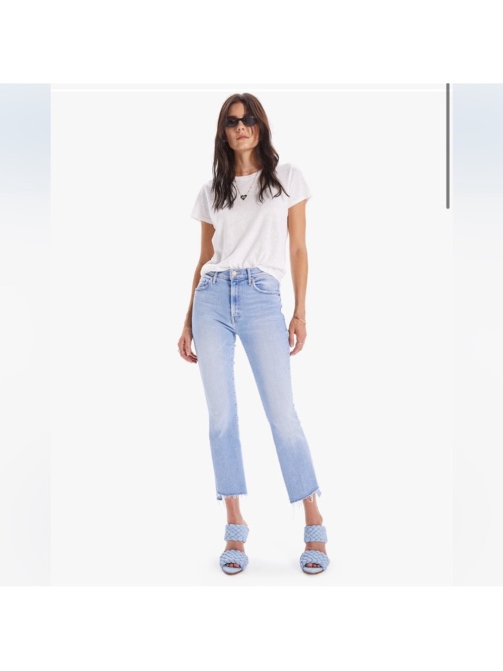 MOTHER the insider crop step fray in limited edition